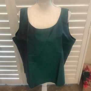 Zina of Beverly Hills green silk tank top.